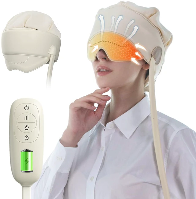 Main image of FSA Eligible HSA Approved Head Massager for Headaches, Eye Massager with Heat, 2200 mAh Electric Rechargeable Head Tool for Stress Relief, Migraine Relief Massager for Forehead, 6 Zone Kneading