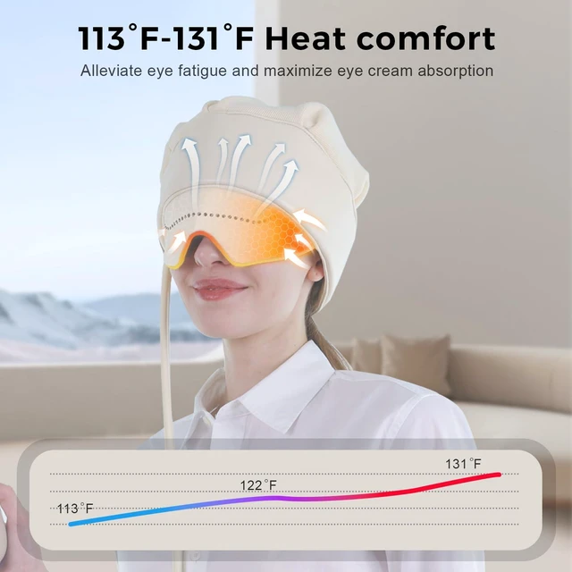 Alt view image 5 of 7 - FSA Eligible HSA Approved Head Massager for Headaches, Eye Massager with Heat, 2200 mAh Electric Rechargeable Head Tool for Stress Relief, Migraine Relief Massager for Forehead, 6 Zone Kneading