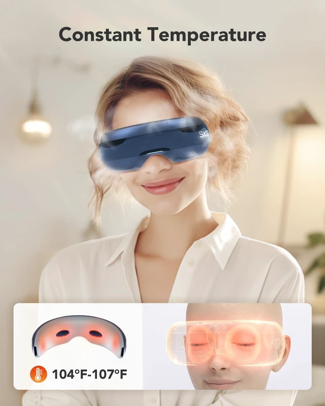 Alt view image 3 of 7 - Eye Massager with Heat, Bluetooth Heated Eye Massager for Strain Relief with Vision Window, Music, Soothing Eye Care Device to Relax Eyes, Best Fathers Days Dad Gifts for Dry Eyes, Dark Circles