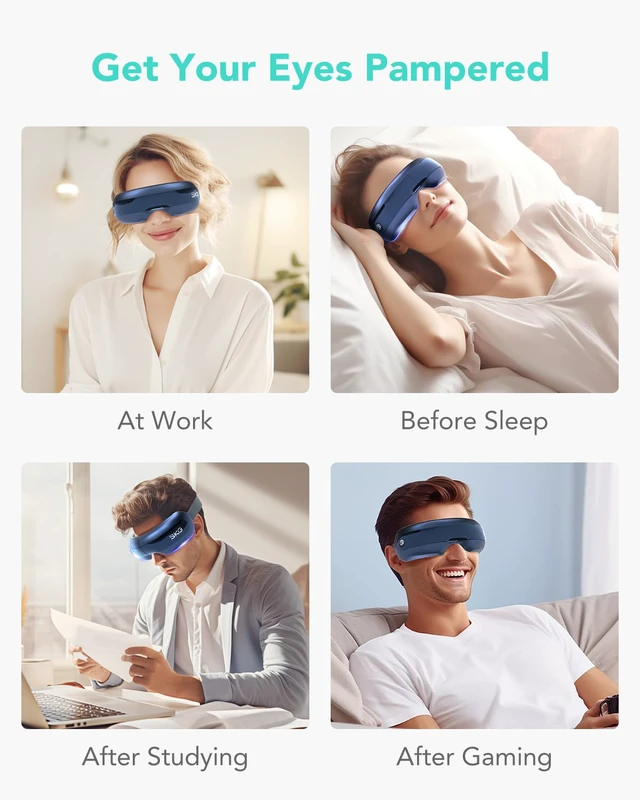 Alt view image 6 of 7 - Eye Massager with Heat, Bluetooth Heated Eye Massager for Strain Relief with Vision Window, Music, Soothing Eye Care Device to Relax Eyes, Best Fathers Days Dad Gifts for Dry Eyes, Dark Circles