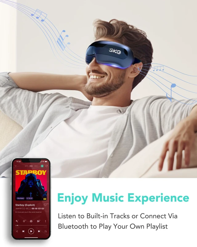 Alt view image 7 of 7 - Eye Massager with Heat, Bluetooth Heated Eye Massager for Strain Relief with Vision Window, Music, Soothing Eye Care Device to Relax Eyes, Best Fathers Days Dad Gifts for Dry Eyes, Dark Circles