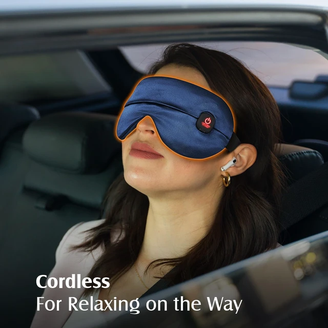 Alt view image 6 of 7 - Cordless Heated Eye Mask for Dry Eyes, Warm Eye Compress, Blue | 3 Heat Settings, Soothing Relief for Dry, Chalazion Blepharitis Stye Eye Treatment, MGD, Moist Heat, Washable Eye Cover