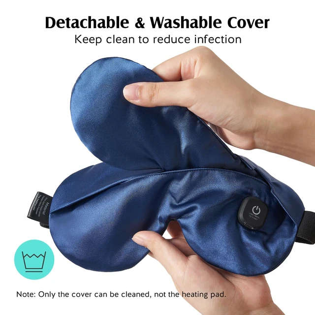 Alt view image 5 of 7 - Cordless Heated Eye Mask for Dry Eyes, Warm Eye Compress, Blue | 3 Heat Settings, Soothing Relief for Dry, Chalazion Blepharitis Stye Eye Treatment, MGD, Moist Heat, Washable Eye Cover