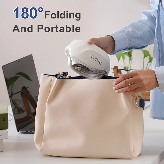 Alt view image 4 of 7 - Eye-C Rechargeable Eye Massager with Heat & Vibration, 180 Folding Design, Perfect Gifts for Friends & Family