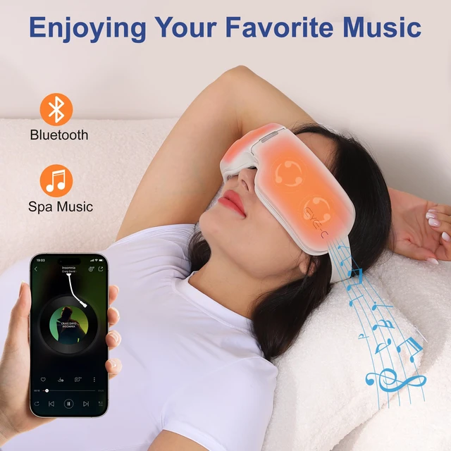 Alt view image 3 of 7 - Eye-C Rechargeable Eye Massager with Heat & Vibration, 180 Folding Design, Perfect Gifts for Friends & Family
