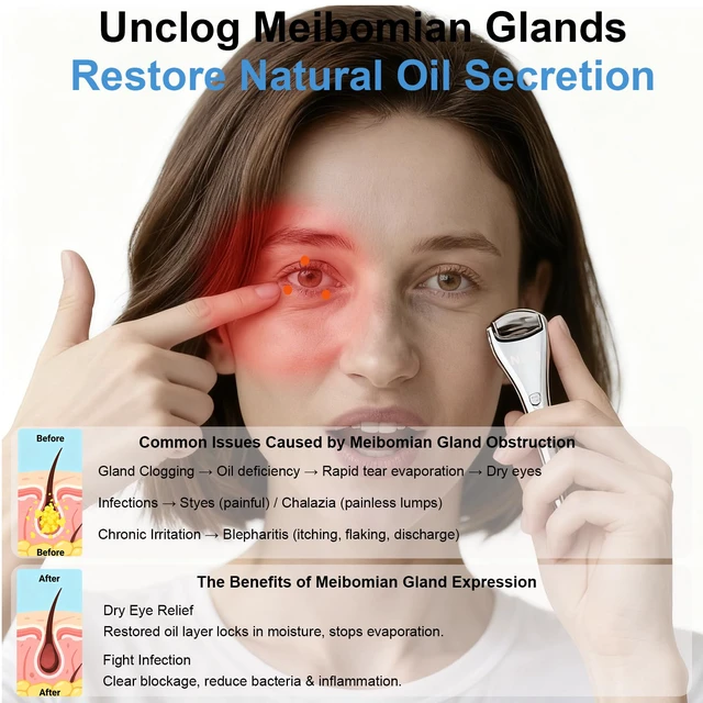 Alt view image 3 of 7 - Metal Eye Roller for Dry Eyes,Eyelid Roller for Chalazion,Stye,MGD Relief,Improves Meibum Flow and Unclogs Oil Glands,Gentle Meibomian Gland Expression for Blocked Eyelid Glands (small)