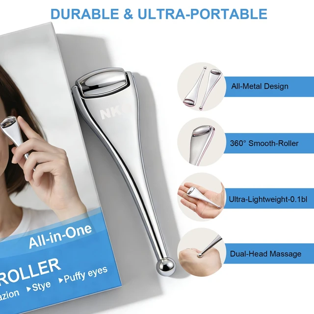 Alt view image 7 of 7 - Metal Eye Roller for Dry Eyes,Eyelid Roller for Chalazion,Stye,MGD Relief,Improves Meibum Flow and Unclogs Oil Glands,Gentle Meibomian Gland Expression for Blocked Eyelid Glands (small)