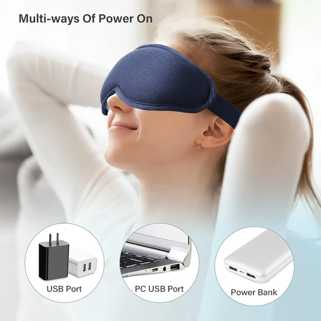 Alt view image 5 of 7 - Heated Eye Mask, USB Heating Eye Mask with 3 Heating Mode,3D Contoured Sleep Mask,Hot Eye Compress Mask for Men Women with Timer for Dry Eye,Tired Eyes,MGD, Dark Circles,Puffiness