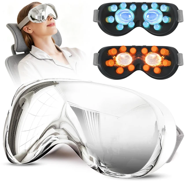 Main image of Eye Massager with Heat and Cooling, Massaging Eye Mask, Cordless | Smart Eye Massager, Heated Eye Mask, for Eye Relaxation, Bluetooth Music, USB-C Rechargeable, Gifts for Women Men Mom Dad
