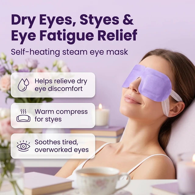 Alt view image 2 of 7 - 21 Pack Steam Eye Masks for Dry Eyes, Self Heating Heated Eye Masks | Moist Heat Warm Compress for Stye Fast Relief, Puffy Sensitive Eyes, Disposable Eye Therapy Mask Variety