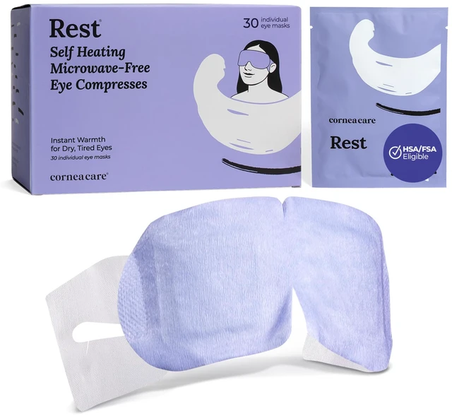 Main image of Rest Self Heating Warm Compress for Dry, Tired Eyes | 30 Count | Travel Ready Tired Eye Relief Anywhere | No Microwave Needed | Stye Eye Treament to Soothe Redness, Irritation & Puffiness