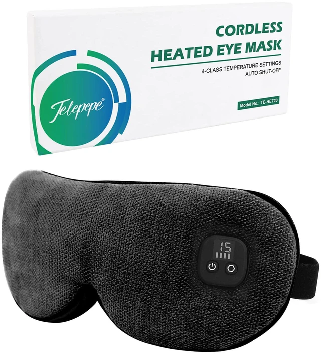 Main image of Heated Eye Mask for Dry Eyes, Cordless Warm Eye Compress, 4 Heat Levels, 4-Level Timing, 1000mAh Rechargeable, Blepharitis, Styes, Washable Cover, Travel, Gifts for Family(Black)