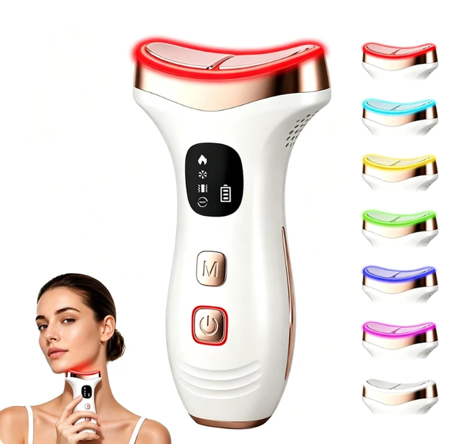 Main image of Facial Massager for Face & Neck, 7-in-1 Gua Sha Beauty Wand | Cold & Heat Therapy | 7 Color LED Light & Vibration | Depuffing & Sculpting Skincare Tool for Face, Neck | Gift for Women