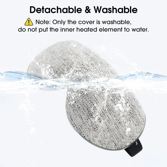 Alt view image 6 of 7 - Heated Eye Mask, Cordless Rechargeable Eye Compress | Eye Relief, Improved Sleep, Washable Eye Mask, 4 Heat Levels, 4-Level Timing - Gray