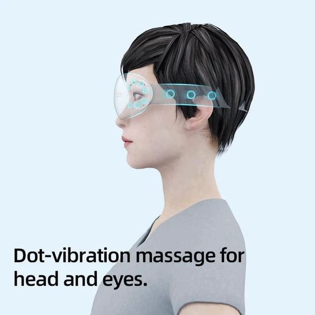 Alt view image 7 of 7 - Eye Massager with Heat - Accupressure Massage with Vibration, Heated Eye Mask for Migraines, Dark Circles, Eye Strain, Dry Eyes & Improve Sleep - Birthday Gift