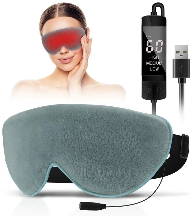 Main image of Heated Eye Mask, Washable USB Electric Moist Heat Warm Compress for Eyes, Eye mask with Flaxseed for Dry Eyes, Blepharitis, Chalazion, MGD, Stye Eye Treatment
