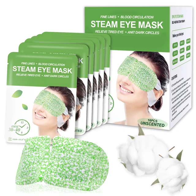 Main image of 16 Packs Steam Eye Masks for Dry Eyes, Self Heating Warm Compress Unscented | Spa Relaxation Set for Women, Disposable Heated Eye Mask, Soothes & Rejuvenates Tired Eyes, Travel Essentials
