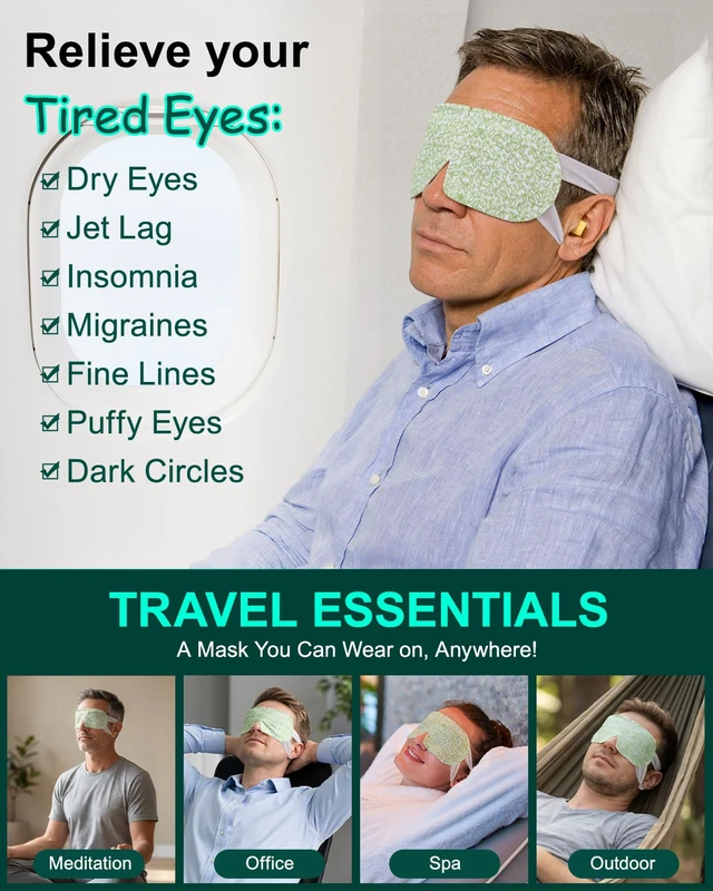 Alt view image 3 of 7 - 16 Packs Steam Eye Masks for Dry Eyes, Self Heating Warm Compress Unscented | Spa Relaxation Set for Women, Disposable Heated Eye Mask, Soothes & Rejuvenates Tired Eyes, Travel Essentials