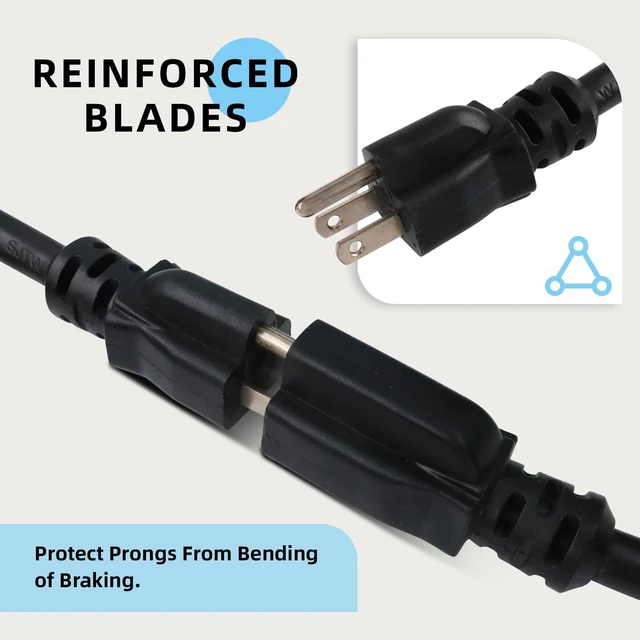 Alt view image 3 of 7 - 15 Ft Heavy Duty Outdoor Extension Cord, 12/3 SJTW Black 3-Prong | 12 AWG 3-Wire Grounded Plug | Indoor & Outdoor | Lawn, Garden & Appliance Use