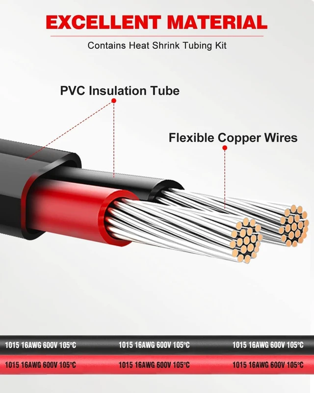 Alt view image 2 of 6 - 16 Gauge Wire 2 Conductor, 16 Gauge Automotive Wire 12V Cable, 50FT | Tinned Copper 16 AWG Wire, 16/2 Low Voltage Cable, Flexible Stranded Electrical Wire for Automotive, Marine, Speaker, Lights