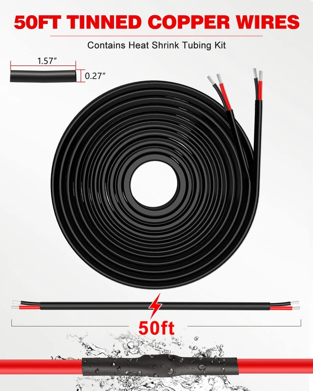 Alt view image 5 of 6 - 16 Gauge Wire 2 Conductor, 16 Gauge Automotive Wire 12V Cable, 50FT | Tinned Copper 16 AWG Wire, 16/2 Low Voltage Cable, Flexible Stranded Electrical Wire for Automotive, Marine, Speaker, Lights