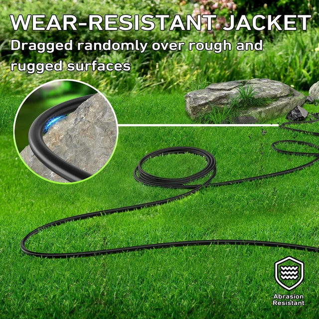 Alt view image 6 of 7 - Indoor Outdoor Extension Cord, 16/3 Black 25FT | Waterproof Flexible Case, Made in Pure Copper, 13A 1625W 16AWG SJTW, 3 Prong Heavy Duty Wire, ETL