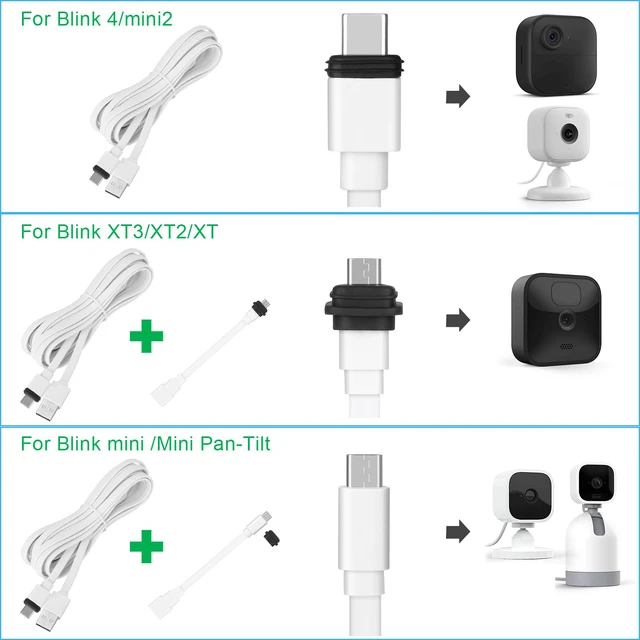 Alt view image 3 of 6 - 2Pack 25FT Power Cable for Blink Mini2,Blink Mini,Blink Outdoor 4 (4th Gen)/Blink (3rd Gen) XT3/XT2/XT,Extension Cable Continuously Charging Your Blink Cam(Plug and Camera are Not Included)