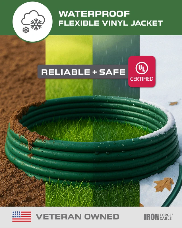 Alt view image 2 of 7 - 16 Gauge Heavy Duty Green Extension Cord, 25 Ft - SJTW | 16/3 SJTW Cable, 2 Pack, 3 Prong Grounded Plug, 13 Amp - For Landscaping, Leaf Blowers, Lights, Appliances