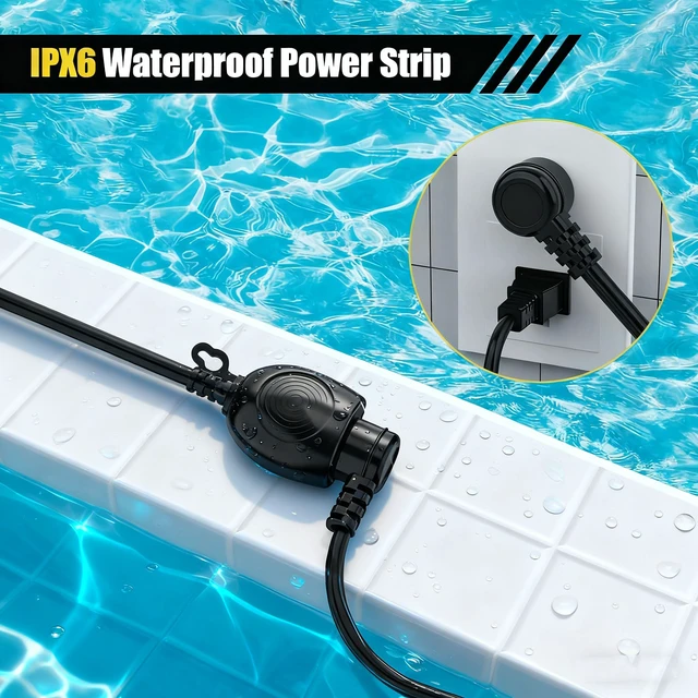 Alt view image 4 of 7 - Outdoor Power Extension Cord,25 Ft,IPX6 Waterproof, Cold Weather & Fireproof, Heavy Duty 3 Prong Cable,18AWG 125V 10A,FCC/ETL Certified for Outdoor/Indoor Use