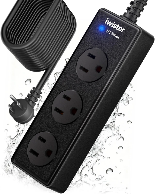 Main image of Outdoor Power Strip Weatherproof, 25FT Extension Cord, 3 AC Outlets | 1625W/13A,IPX6 Waterproof Extension Cord for Backyard, Patio, Home Office, Garage, Workshop, Camping,Pool, Wall Mountable