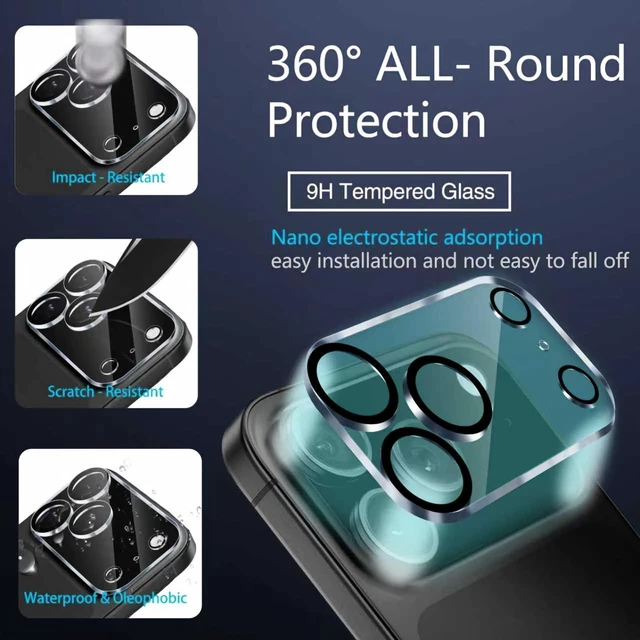 Alt view image 5 of 7 - 3Pack Privacy Screen Protector for iPhone 17 Pro Max, Tempered Glass | 9H+ Hardness, Military Grade Shatterproof, Case Friendly, Bubble Free Auto-Dust Removal, with 3 Camera Lens Protectors