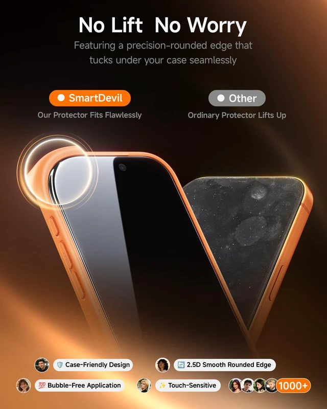 Alt view image 7 of 7 - 2 Pack for iPhone 17 Pro Screen Protector | 9H Hardness Military Grade Shatterproof, HD Clear Tempered Glass, Bubble Free, Easy Installation, Case Friendly