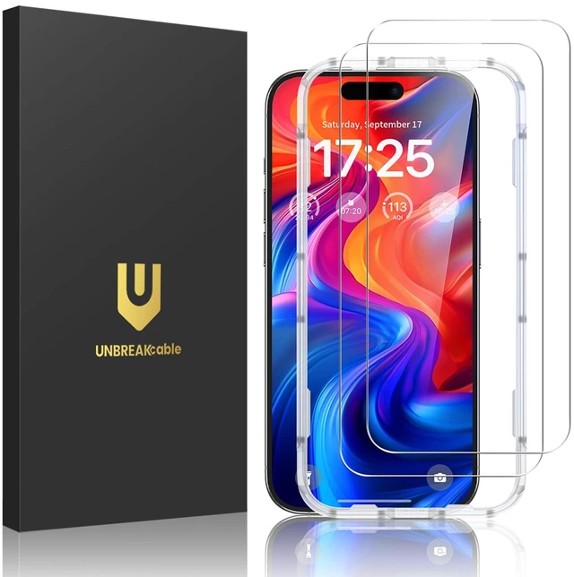 Main image of 2-Pack Screen Protector for iPhone 16 Plus Tempered Glass | Military Grade Shatterproof, 9H+ Hardness, 99.99% HD Clear, Bubble-Free, Easy Installation Frame, for iPhone 16 Plus