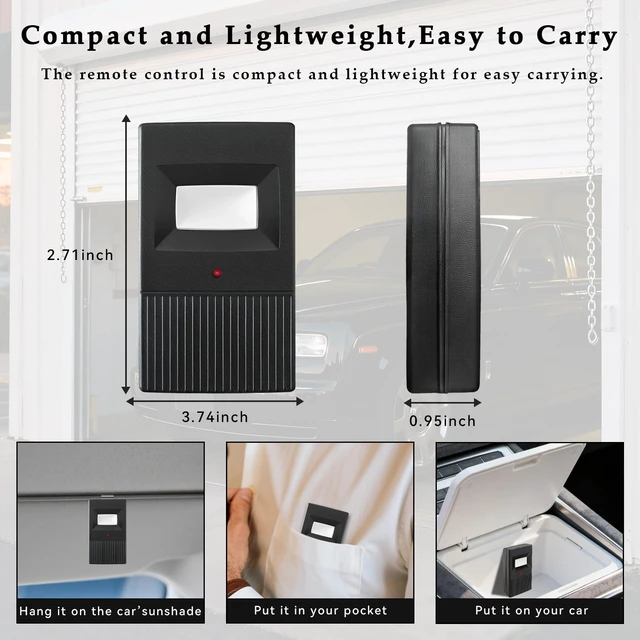 Alt view image 5 of 7 - Garage Door Opener Remote Compatible with Linear Delta 3 DT DTA DTD DTC DNT00002A 8 Dip Switch 310 MHz Gate Opener Remote with Visor Clip