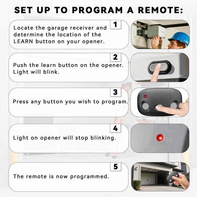 Alt view image 6 of 7 - Garage Door Opener Remote for 318MHz Linear MegaCode MCT-3 DNT00089, 3 Button Remote Control Compatible with LDO33, LDO50, LSO50, LDCO800, LCO75 Operators with Visor Clip,2 Pack