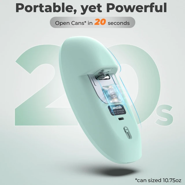 Alt view image 3 of 7 - Ultrablade SE Electric Can Opener, USB-C Rechargeable, Smooth Edge | Cordless Automatic Can Opener for Kitchen for Seniors with Arthritis, Battery Powered Handheld, for Small or Large Cans, Teal