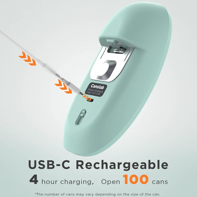 Alt view image 2 of 7 - Ultrablade SE Electric Can Opener, USB-C Rechargeable, Smooth Edge | Cordless Automatic Can Opener for Kitchen for Seniors with Arthritis, Battery Powered Handheld, for Small or Large Cans, Teal