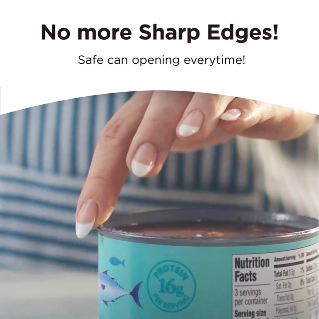 Alt view image 5 of 6 - Mini Electric Can Opener Smooth Edge, Orange | Opens Can with One Press, Ultra-Compact, Hands-Free, Cordless, Battery Operated