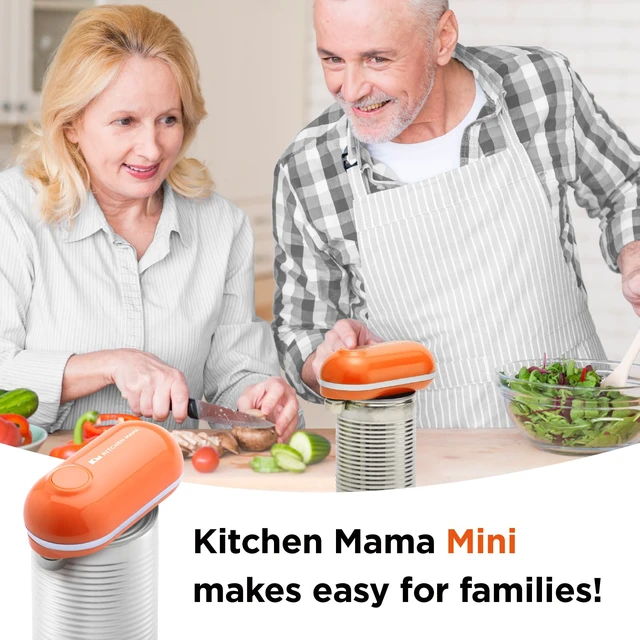 Alt view image 6 of 6 - Mini Electric Can Opener Smooth Edge, Orange | Opens Can with One Press, Ultra-Compact, Hands-Free, Cordless, Battery Operated