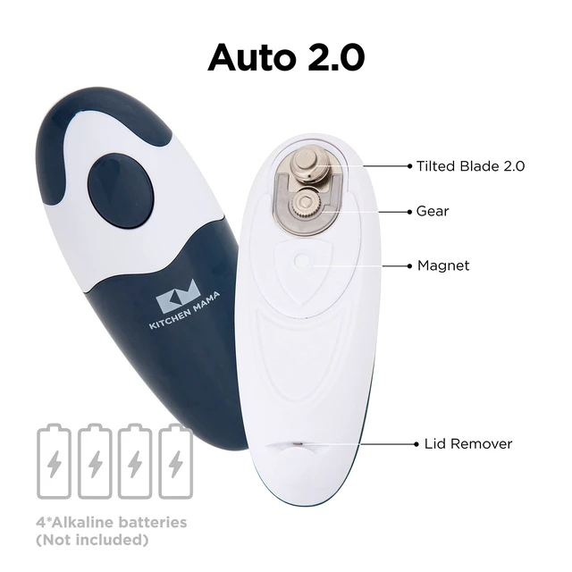 Alt view image 2 of 7 - Auto 2.0 Electric Can Opener, Navy Blue | Refined Blade, Automatic Hands Free, Smooth Edge, Food-Safe, Battery Operated