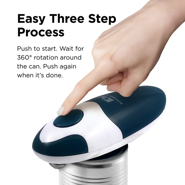 Alt view image 3 of 7 - Auto 2.0 Electric Can Opener, Navy Blue | Refined Blade, Automatic Hands Free, Smooth Edge, Food-Safe, Battery Operated