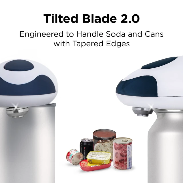 Alt view image 5 of 7 - Auto 2.0 Electric Can Opener, Navy Blue | Refined Blade, Automatic Hands Free, Smooth Edge, Food-Safe, Battery Operated