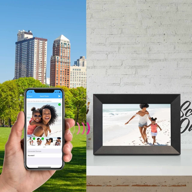 Alt view image 6 of 6 - WiFi Touchscreen Digital Photo Frame with Auto Rotation and 8GB Built-in Memory, ASHDPWM8S