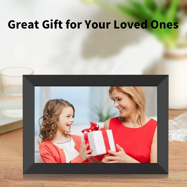 Alt view image 7 of 7 - Digital Picture Frame 10.1 Inch, WiFi Digital Photo Frame with 16GB Storage, IPS HD Touchscreen, Instant Photo & Video Upload via Uhale APP, Wall-Mounted, for Mom, Housewarming Black