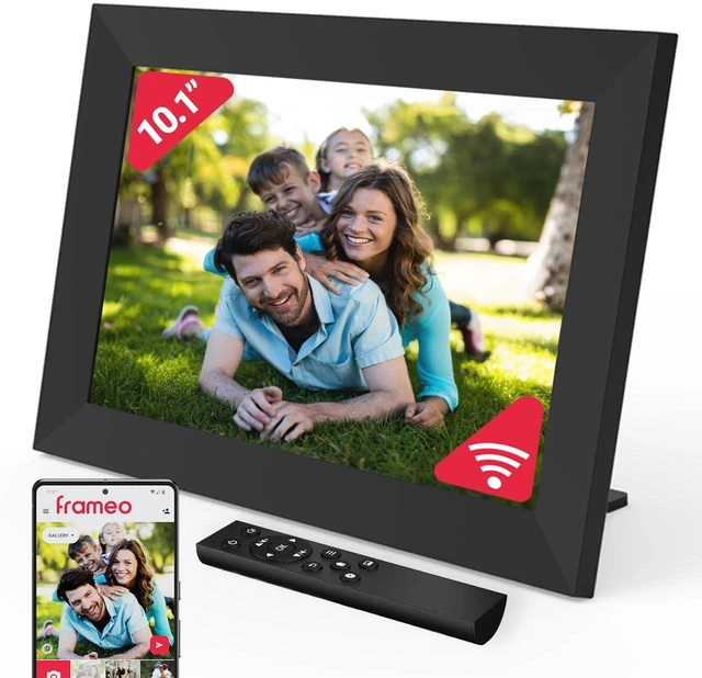 Main image of Frameo WiFi Digital Picture Frame 10.1 inch | 32GB Storage, Touchscreen, Auto Rotate, Motion Sensor, Weather and Calendar Digital Frame, Memory Card Slot, Remote | CLICKid SNAP10 Digital Photo Frame