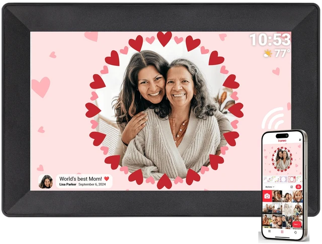Main image of Frameo 10.1 Inch Digital Picture Frame WiFi Connect Touch Screen Digital Photo Frame, 16GB Memory, Auto-Rotate, Share Photos/Videos Instantly via Frameo App from Anywhere