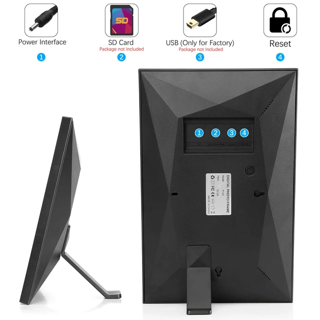 Alt view image 2 of 7 - Digital Picture Frame WiFi Digital Photo Frame Full HD 1366x768 IPS Touch Screen, 16GB Storage, Auto-Rotate, Support Micro Slot, Sleep Mode, Share Photos and Videos via APP(10 inch, Black)