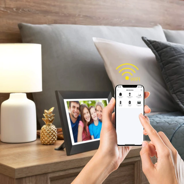 Alt view image 5 of 7 - Digital Picture Frame WiFi Digital Photo Frame Full HD 1366x768 IPS Touch Screen, 16GB Storage, Auto-Rotate, Support Micro Slot, Sleep Mode, Share Photos and Videos via APP(10 inch, Black)
