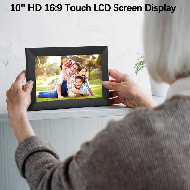Alt view image 7 of 7 - Digital Picture Frame WiFi Digital Photo Frame Full HD 1366x768 IPS Touch Screen, 16GB Storage, Auto-Rotate, Support Micro Slot, Sleep Mode, Share Photos and Videos via APP(10 inch, Black)