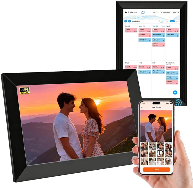 Main image of 10.1" Digital Picture Frame, Interactive Electronic Picture Frame | 1280*800 HD IPS Touch Screen, WiFi Smart Digital Calendar with AI-Generated Images, Auto-Rotate & Remote Share via APP
